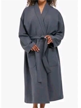 Monarch Cypress Microfiber Shawl Hotel Robe Absorbent Charcoal *No size Tag